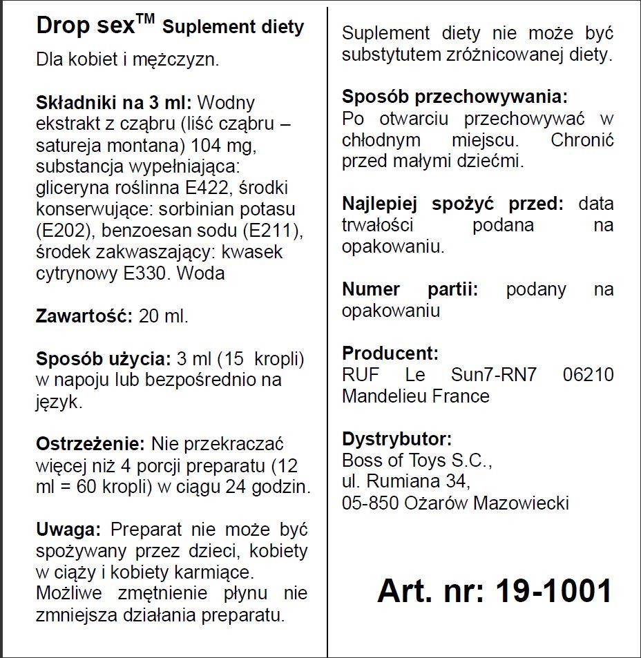 Краплі-афродизіак Ruf Drop Sex, 20 мл