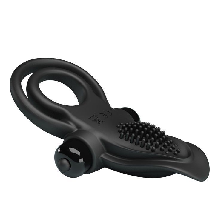 Эрекционное кольцо на пенис с вибрацией Pretty Love Vibro Penis Ring, 11,3 см (черный)