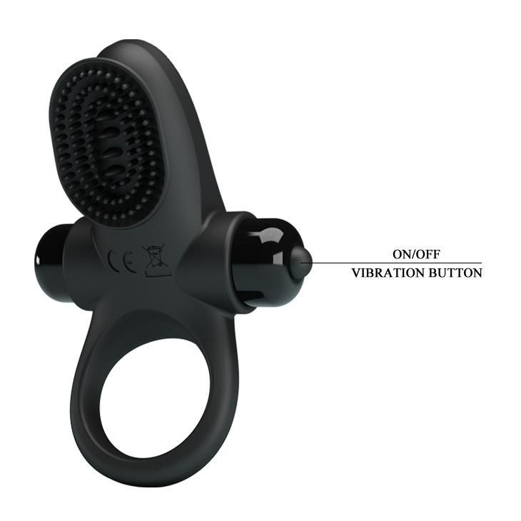 Эрекционное кольцо Pretty Love Vibrant Penis Ring II, 8,6 см (черный)