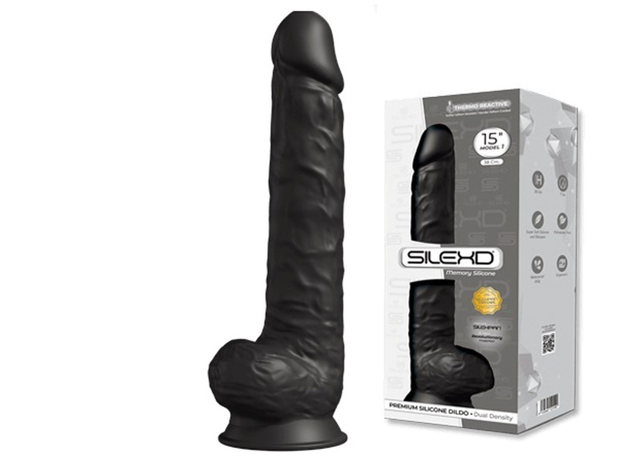 Dildo SilexD Premium Silicone Dildo Model 1 Size 15, 38 cm (czarne)