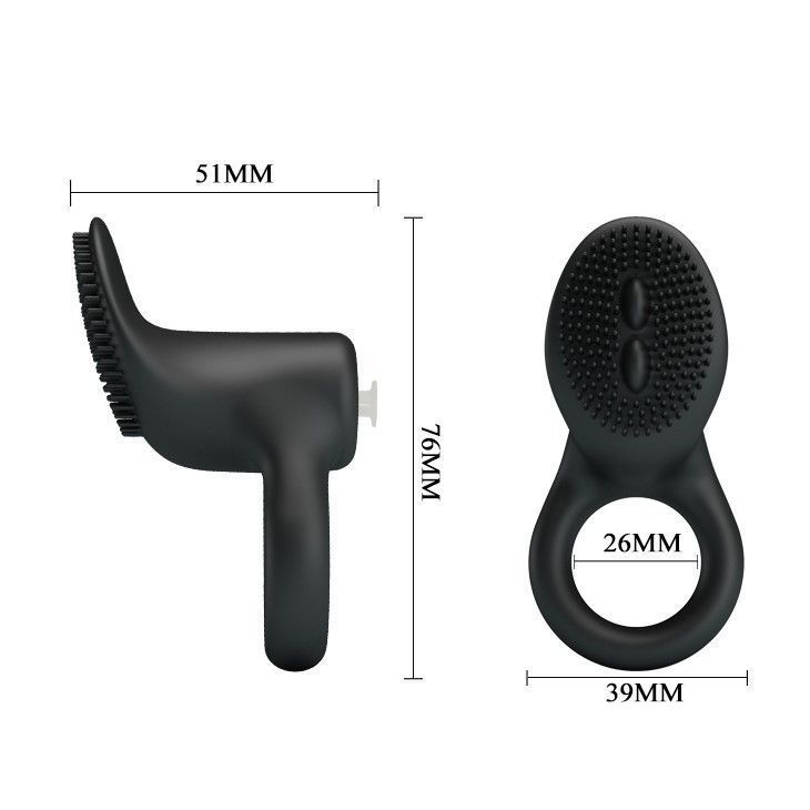 Эрекционное кольцо с вибрацией Pretty Love Cobra, 7,6 см (черный)