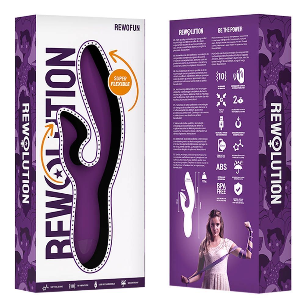Вибратор-кролик Rewolution Rewofun Rabbit, 19.5 см (фиолетовый)