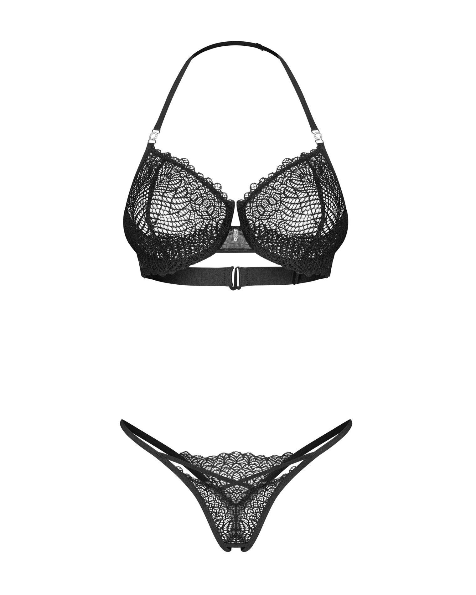 Комплект эротического белья Obsessive Iliosa, S/M (черный)