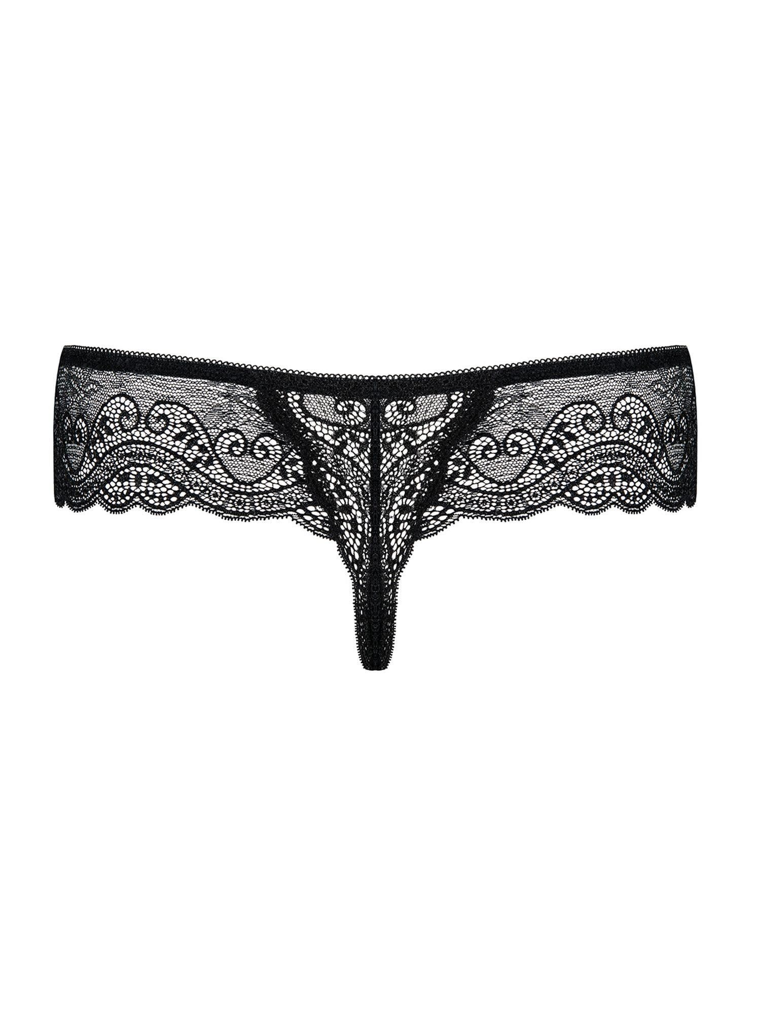 Стринги Obsessive Miamor, L/XL (черный)