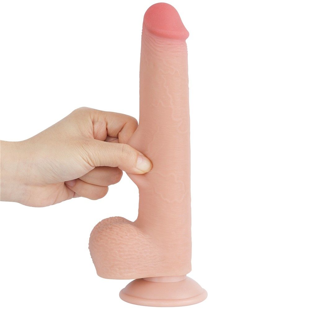 Фаллоимитатор LoveToy Sliding-Skin Dual Layer Dong, 22 см (телесный)