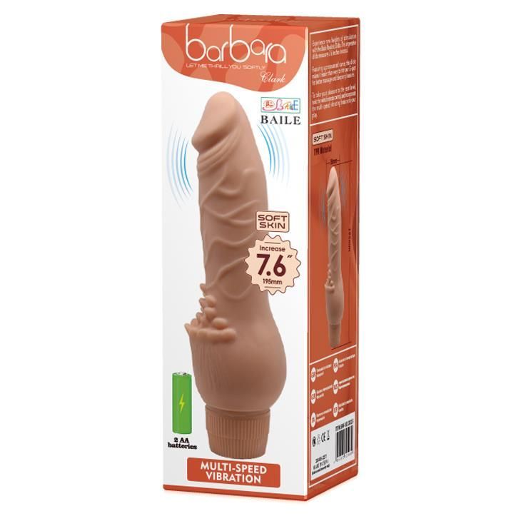 Вибратор Barbara Clark Vibrator Flesh, 19.5 см (телесный)
