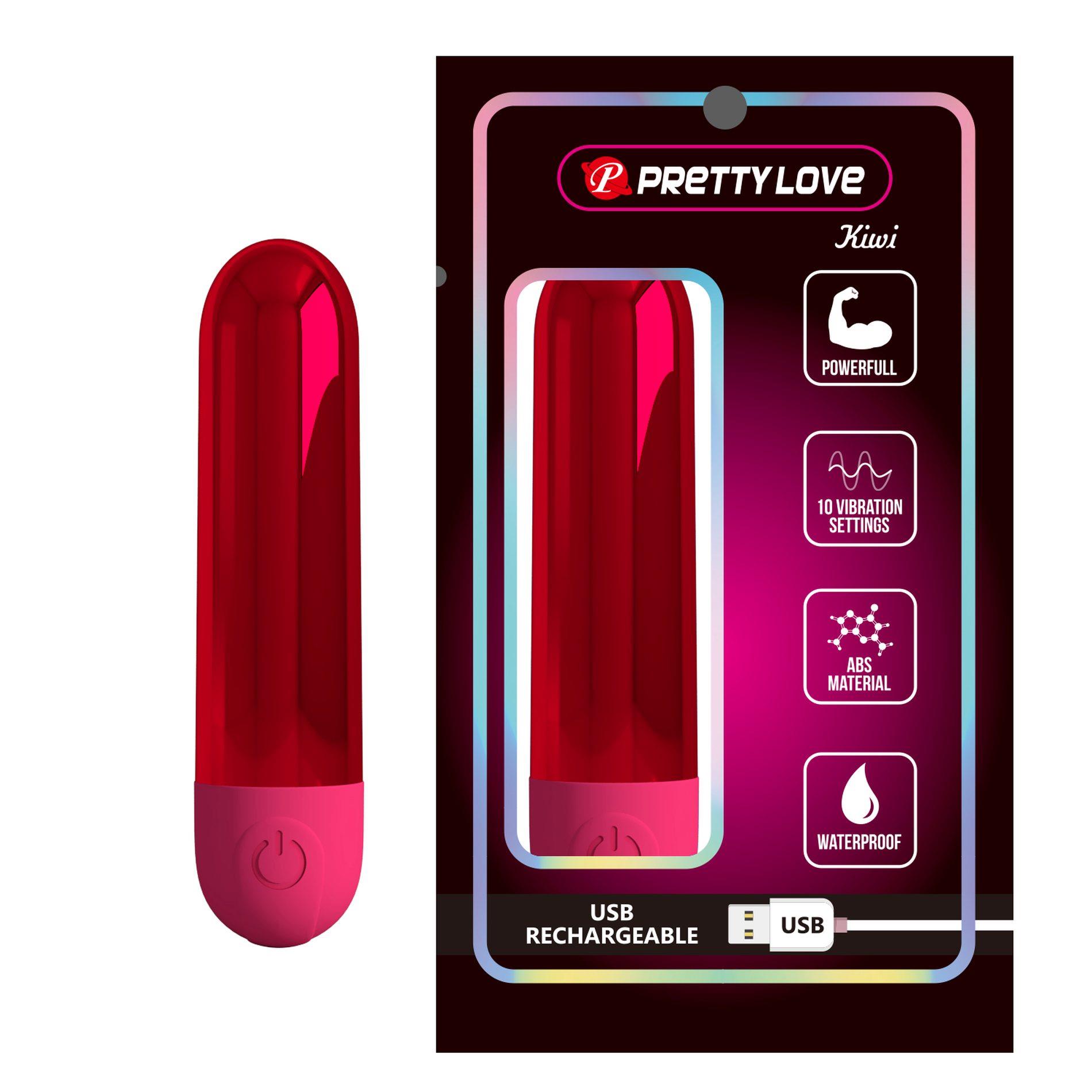 Вибратор для клитора Pretty Love Kiwi, 8 см (красный)