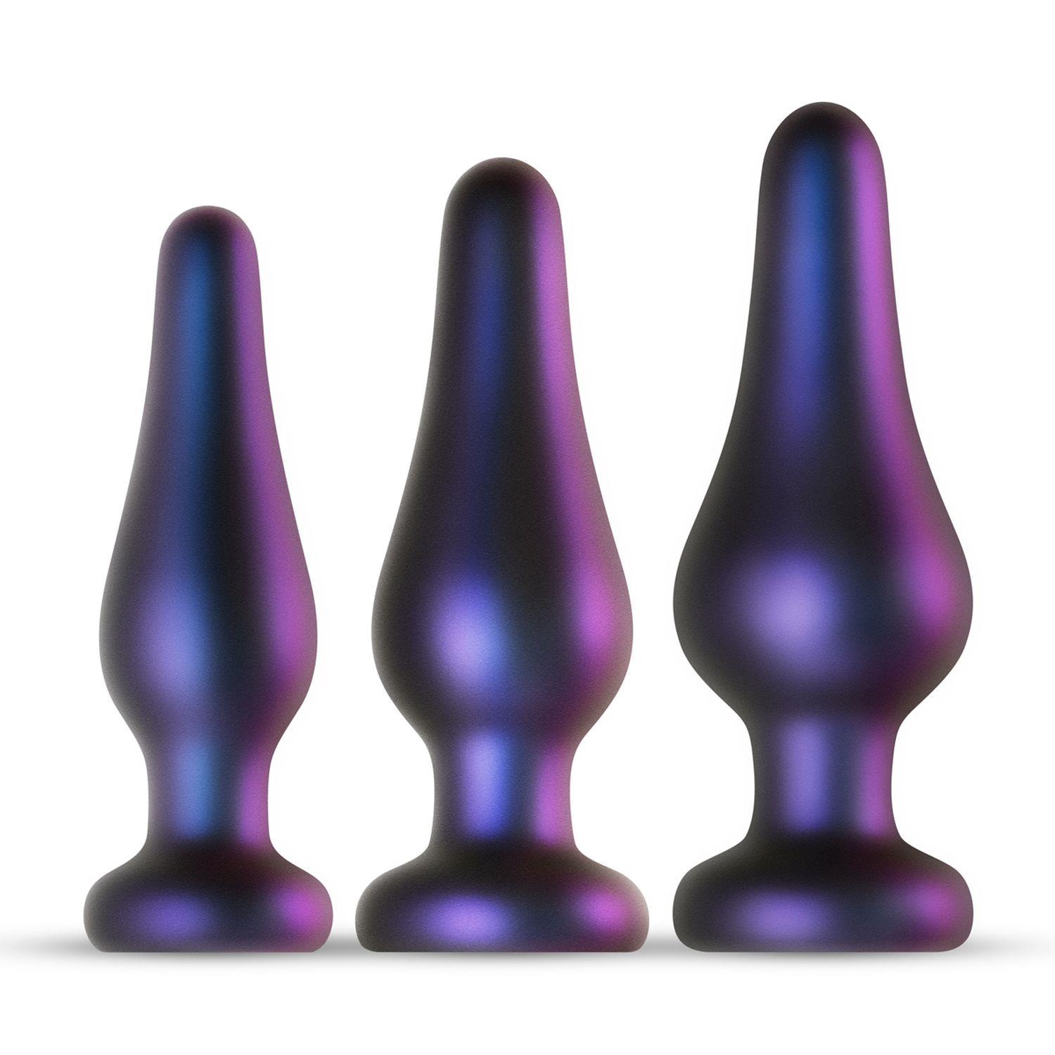 Zestaw korków analnych Hueman Comets Butt Plug Set, 3 3 szt. (fioletowy)