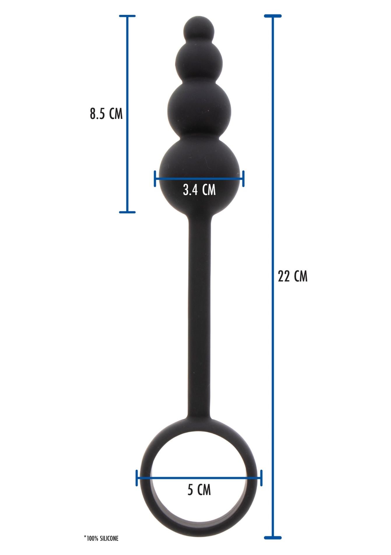 Анальная пробка с эрекционным кольцом ToyJoy Anal Plug & Penis Ring, 22 см (черный)