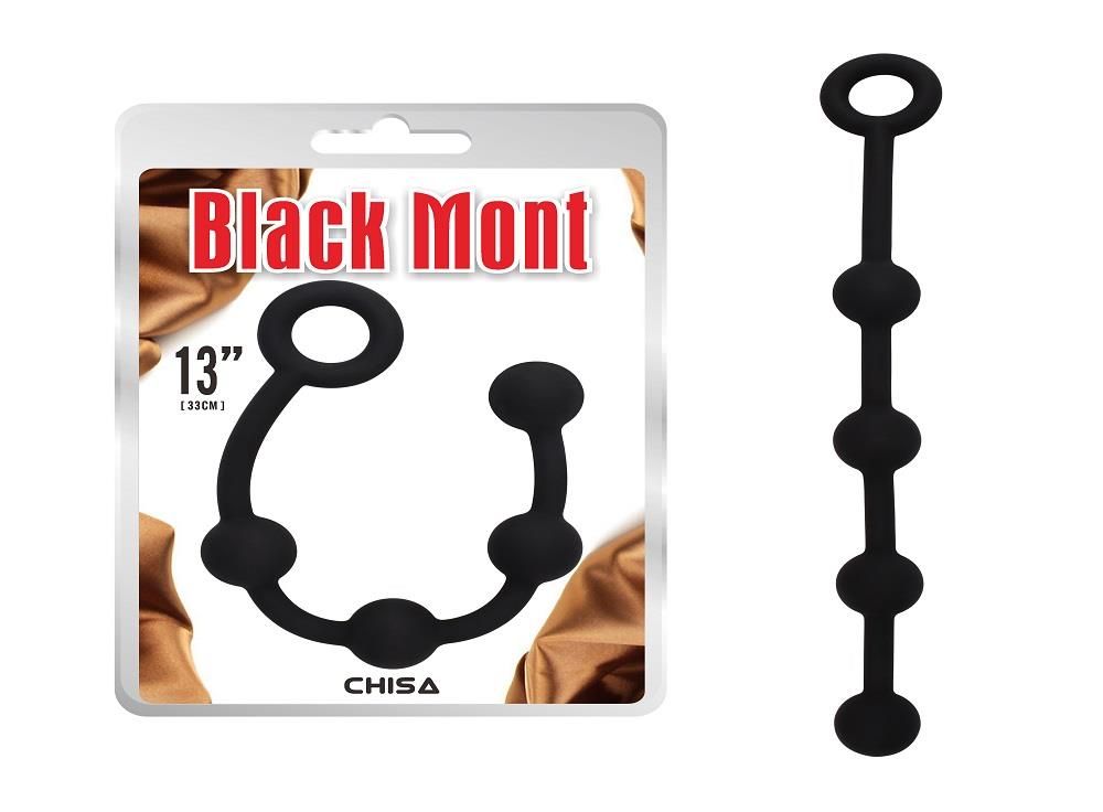Анальные бусы Black Mont Storm Beads S , 33 см (черный)