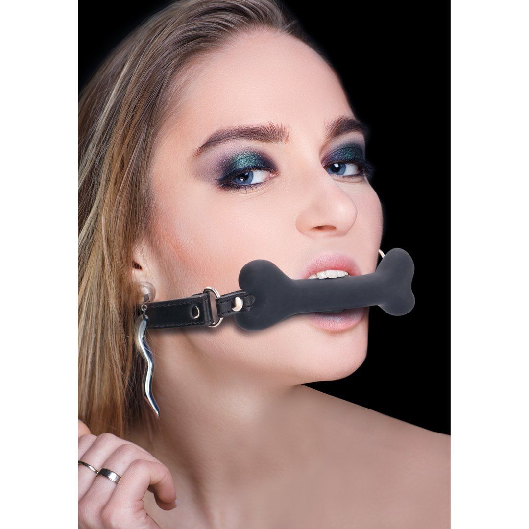 Кляп Ouch! Bone Gag, 66 см (чорний)