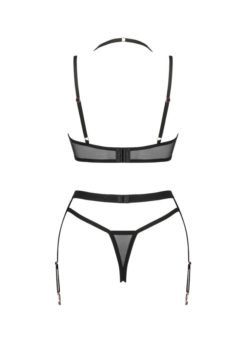 Комплект белья Obsessive Selinne, XS/S (чёрный)