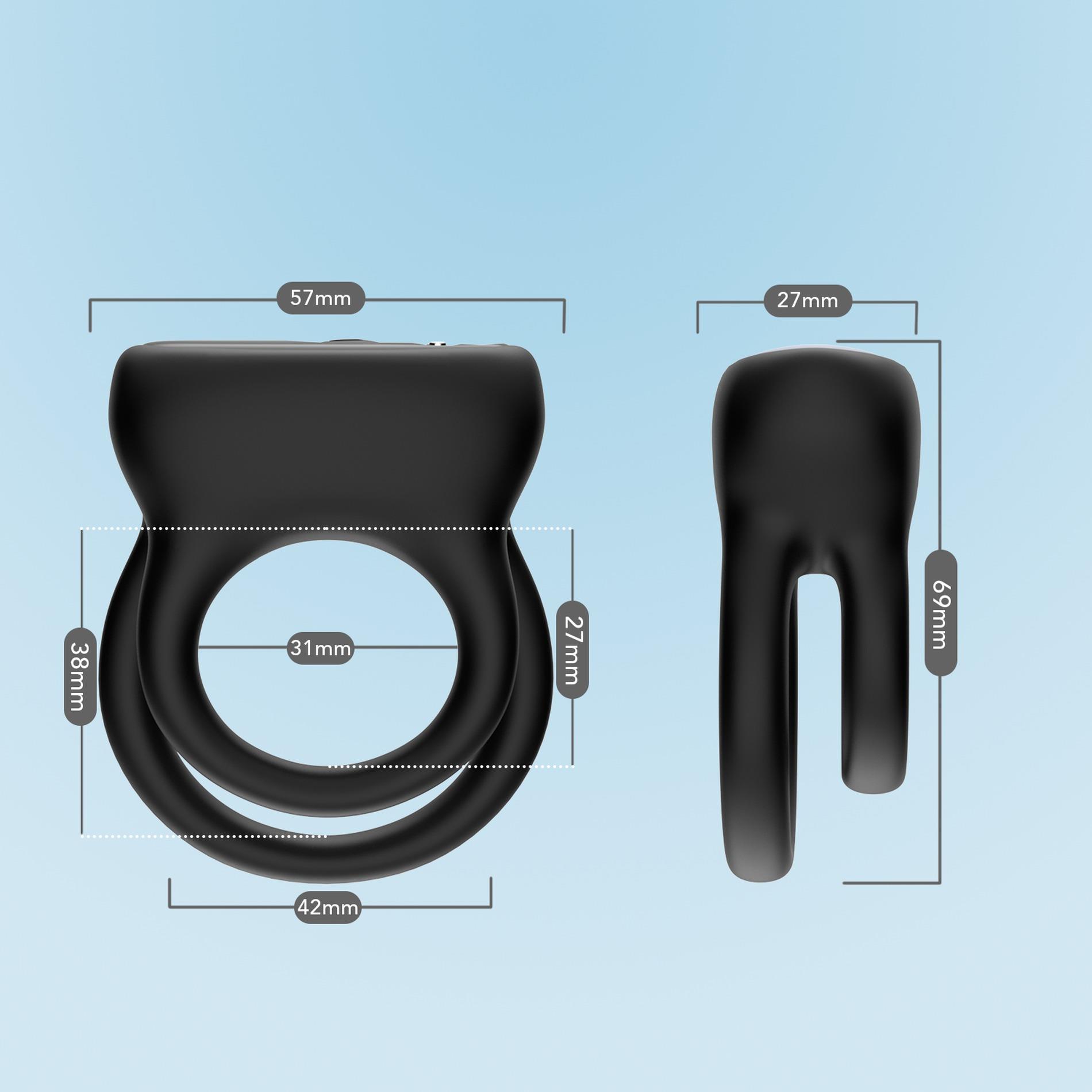 Віброкільце B - Series Joy Dualo Black, 6.9 см (чорний)