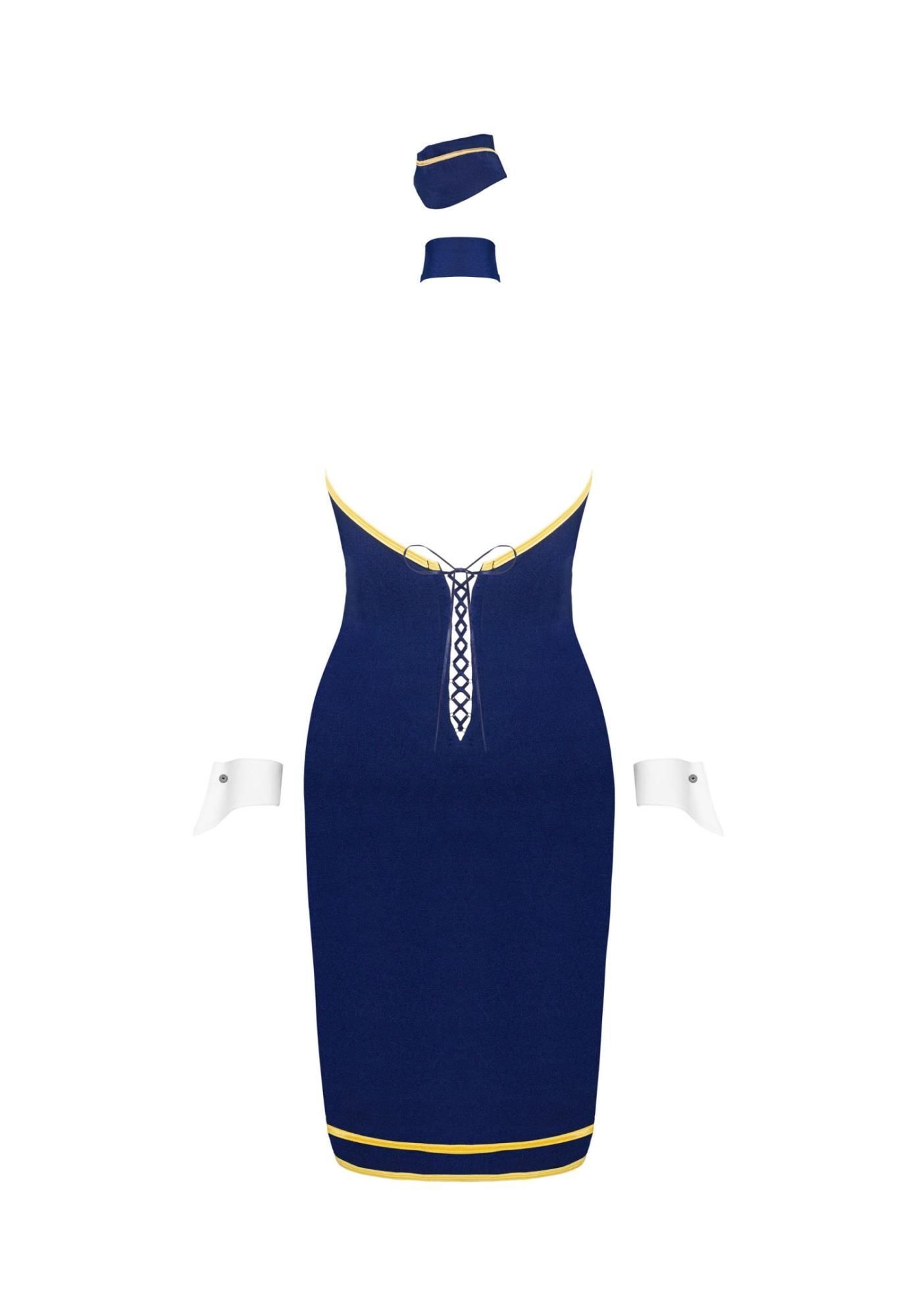 Эротический костюм стюардессы Obsessive Stewardess Uniform, XS/S (синий)