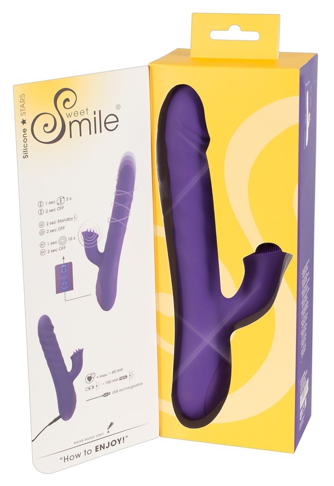Вибратор-кролик Sweet Smile Thrusting & Rotating, 24,7 см (фиолетовый)