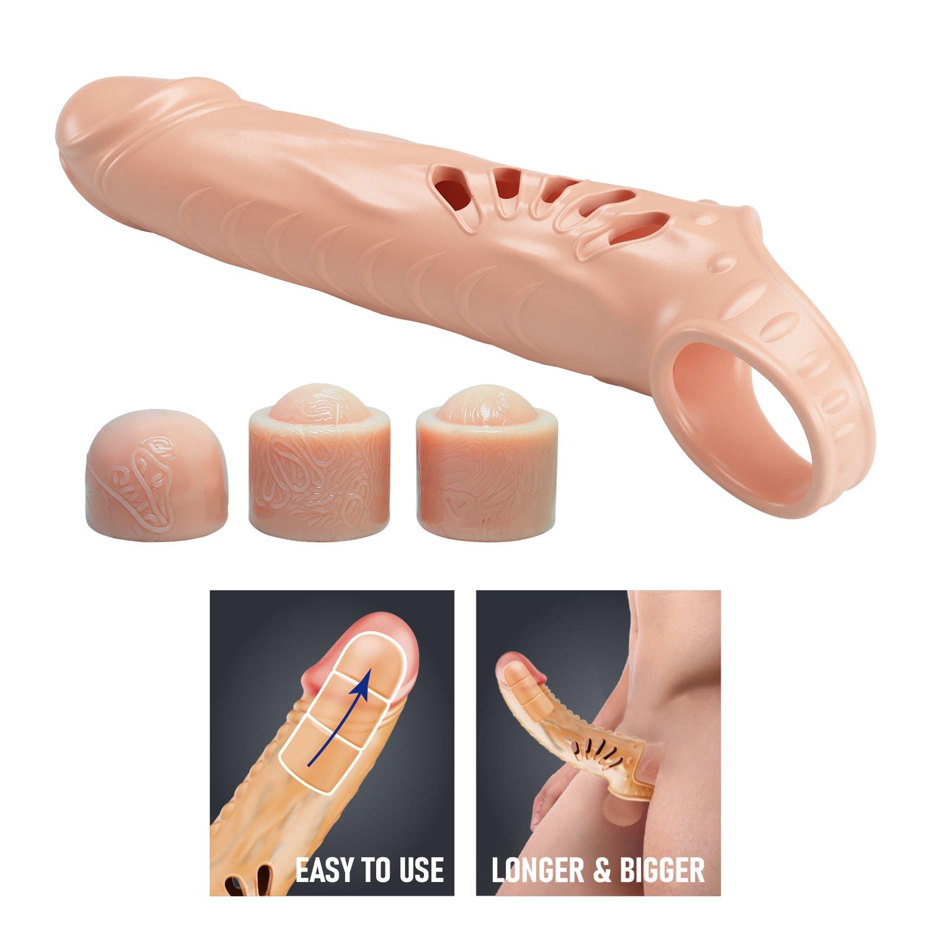 Насадка на пенис Pretty Love Penis Sleeve, 24.3 см (телесный)