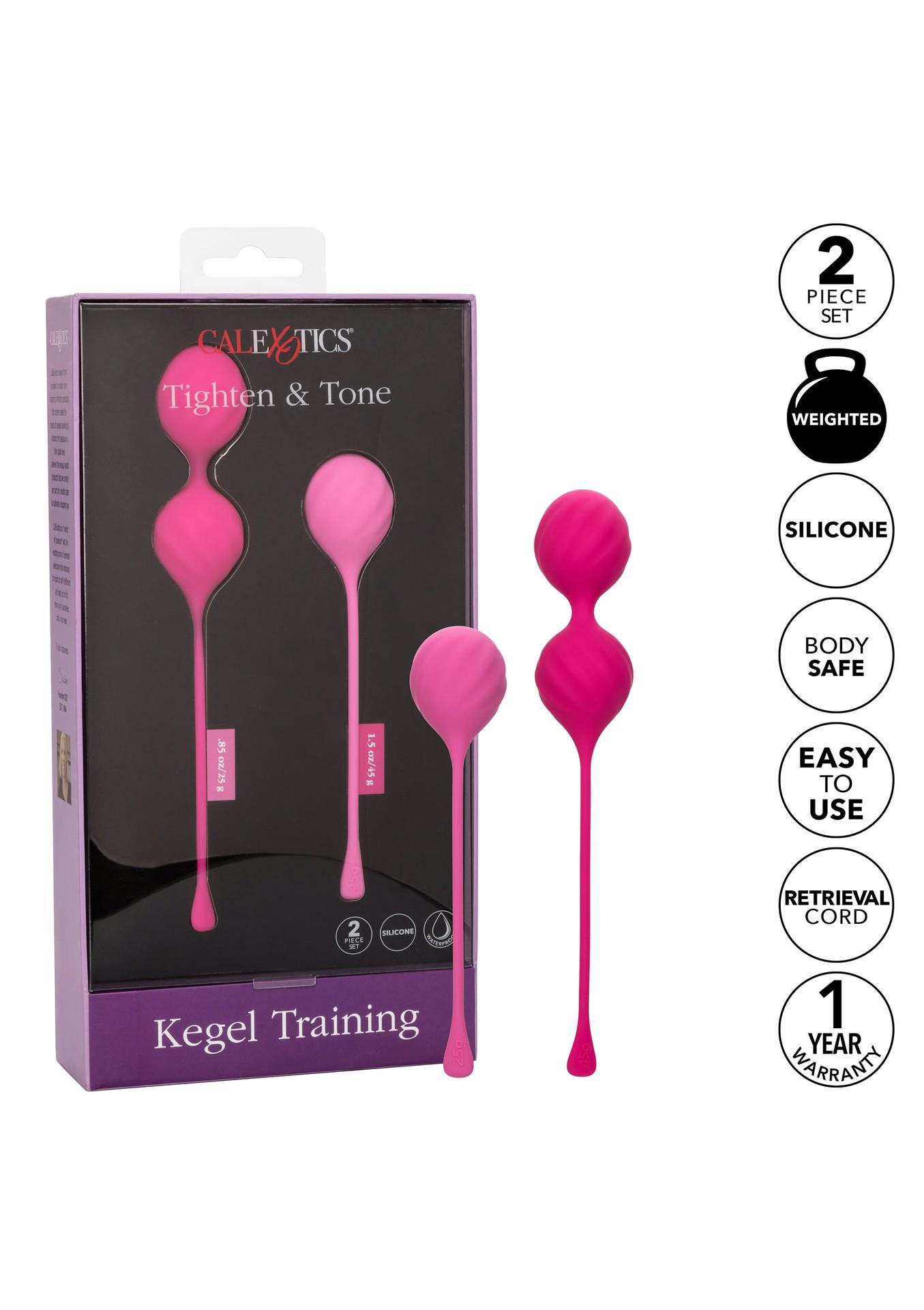 Набор вагинальных шариков Tighten & Tone Kegel Training, 2шт (розовый)