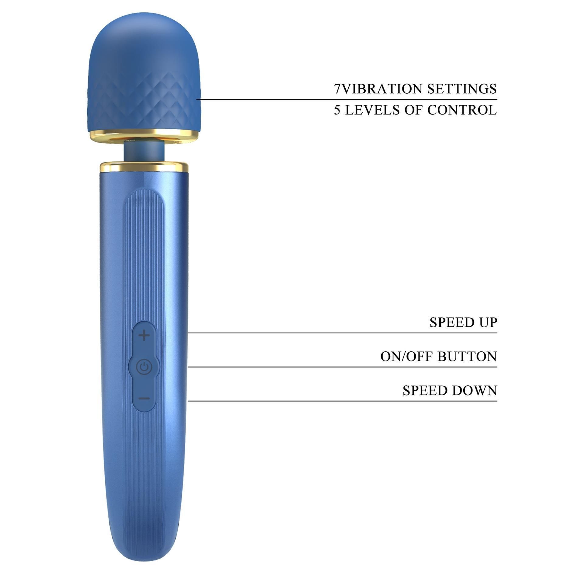Вибромассажер Pretty Love Colorful Massager, 24 см (синий)