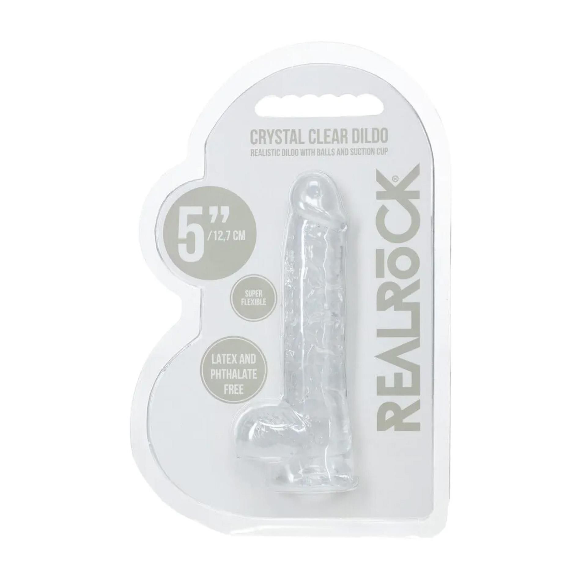 Фаллоимитатор RealRock Realistic 5", 12.7 см (прозрачный)