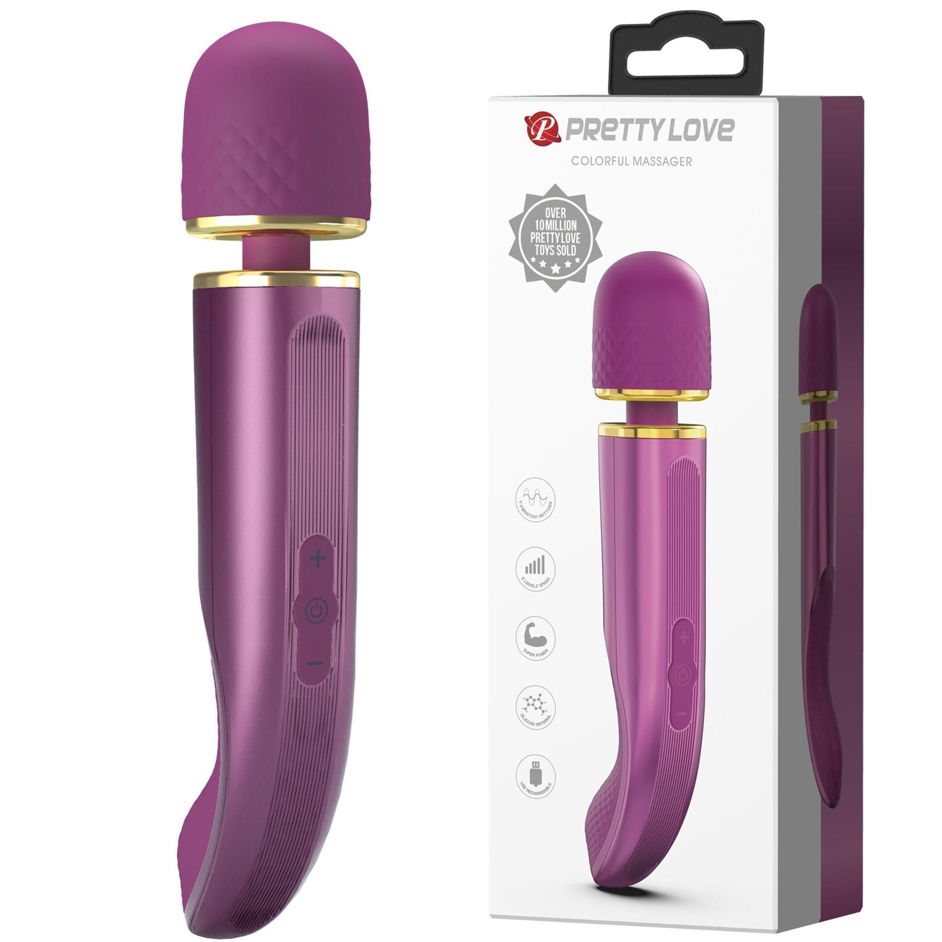 Вибромассажер Pretty Love Colorful Massager, 24 см (фиолетовый)