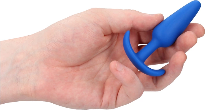 Korek analny ShotsToys Slim Butt Plug, 8.3 cm (niebieski)