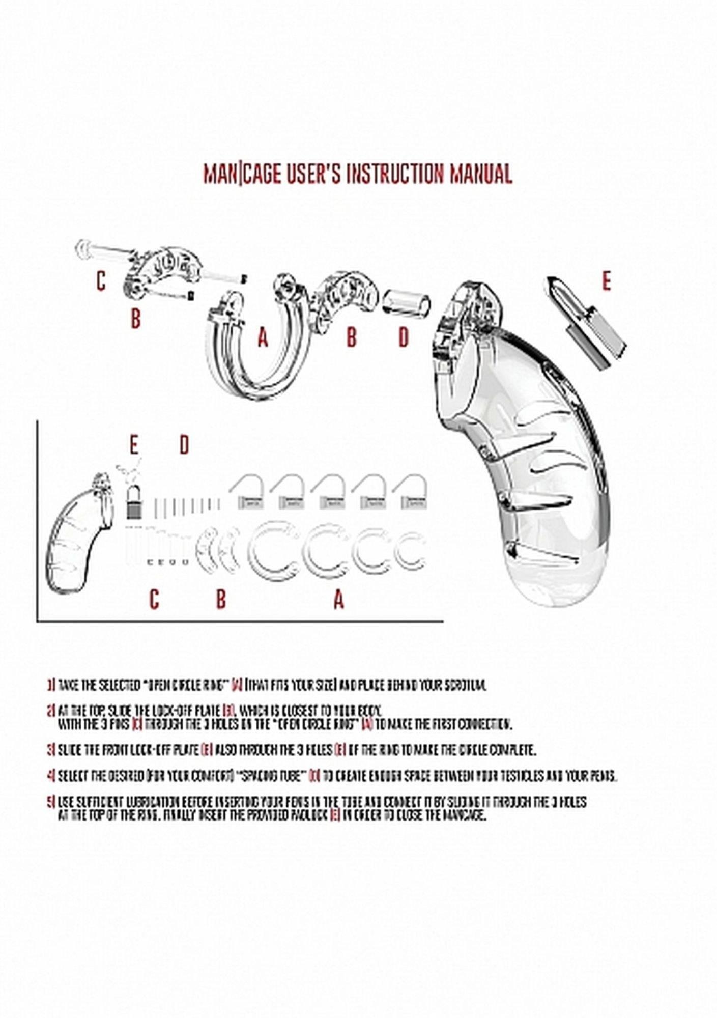 Пояс верности для мужчин ManCage 06 Chastity Cage, 14 см (прозрачный)