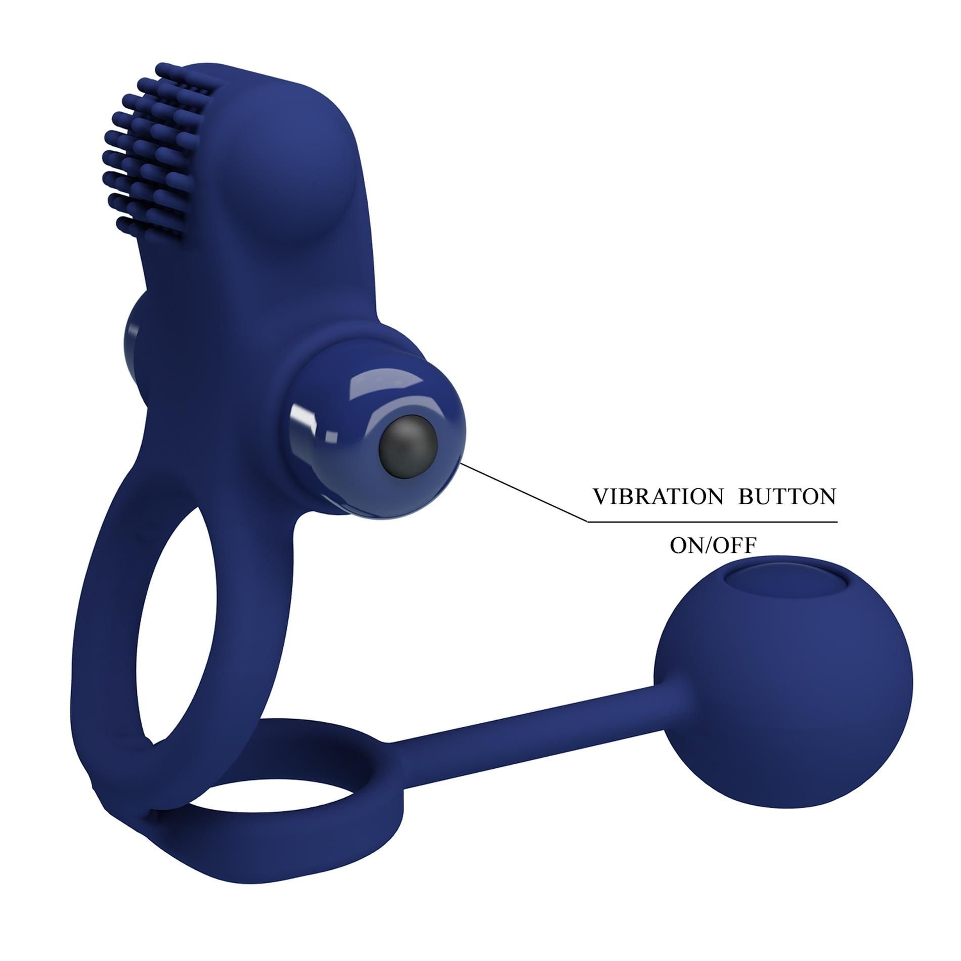 Виброкольцо Pretty Love Vibration Penis Sleeve IV, 20,3 см (синий)