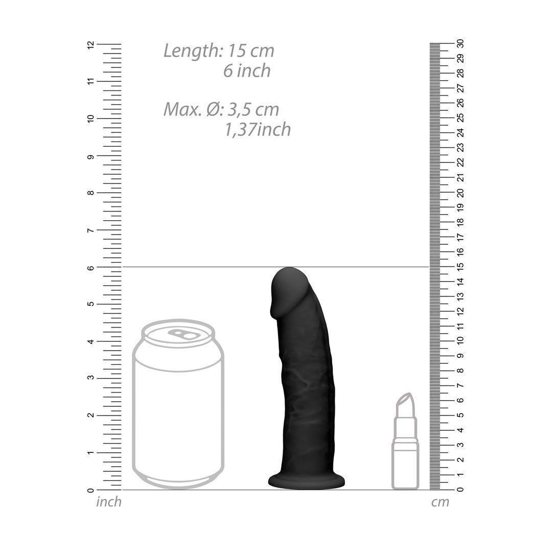 Dildo RealRock Ultra, 15 cm (czarny)