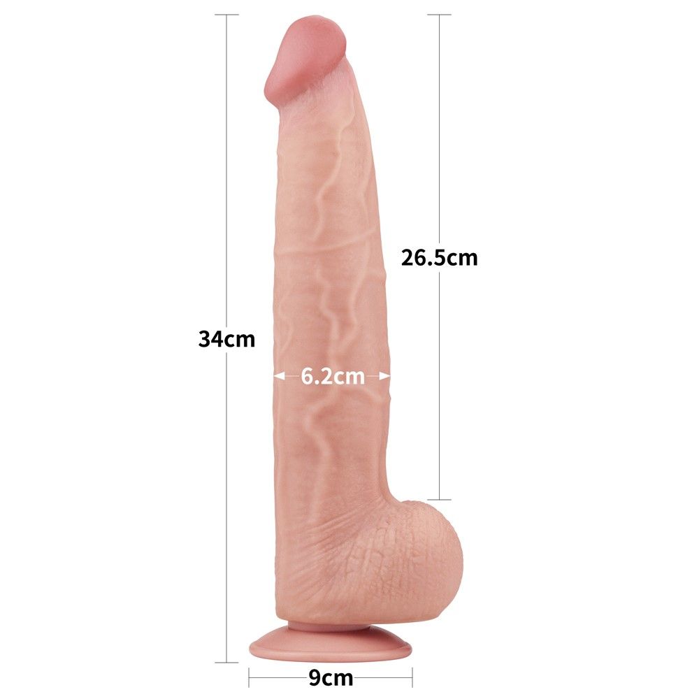 Фаллоимитатор LoveToy Sliding-Skin Dual Layer Dong King Sized, 34 см (телесный)