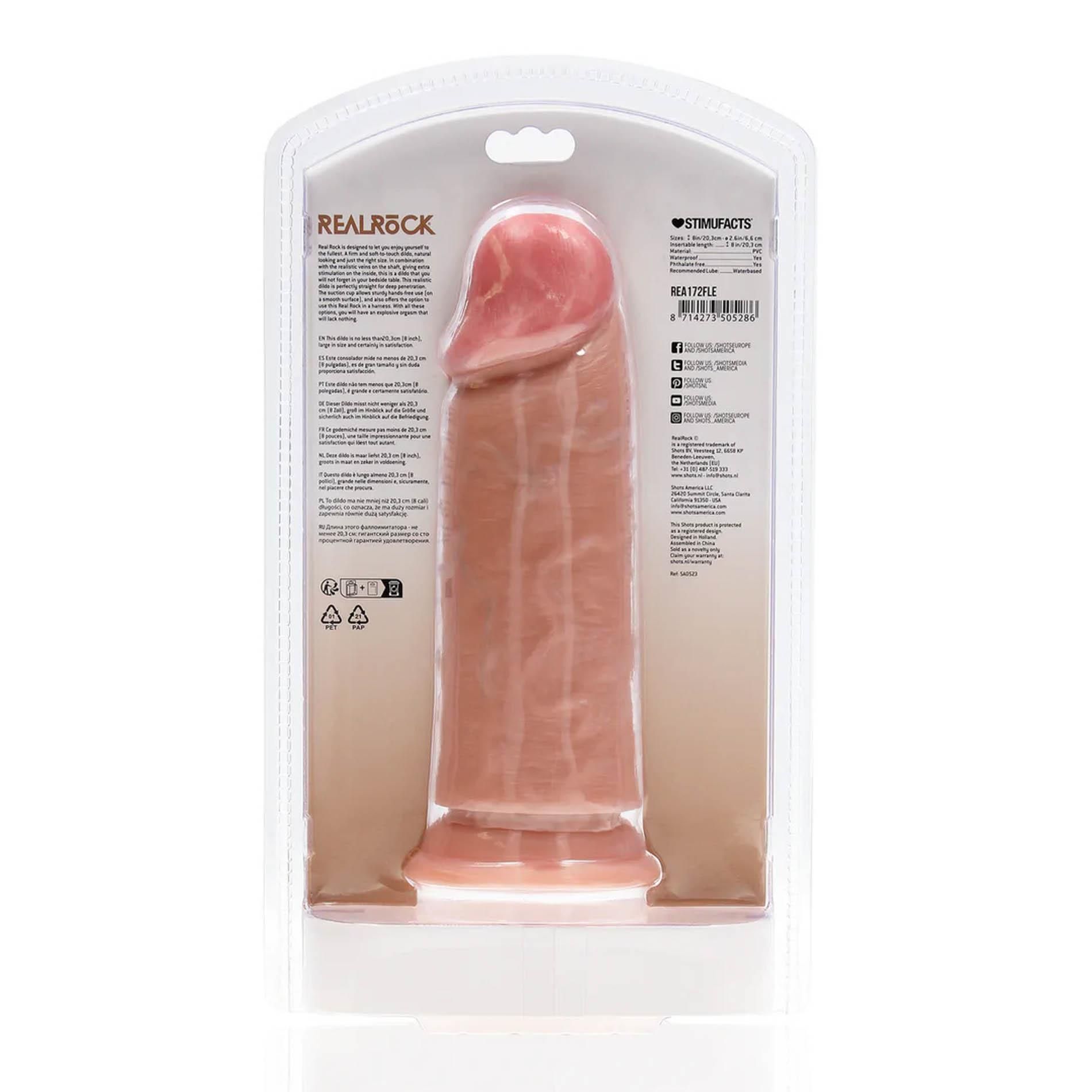 Фаллоимитатор RealRock Extra Thick Straight, 20.3 см (телесный)