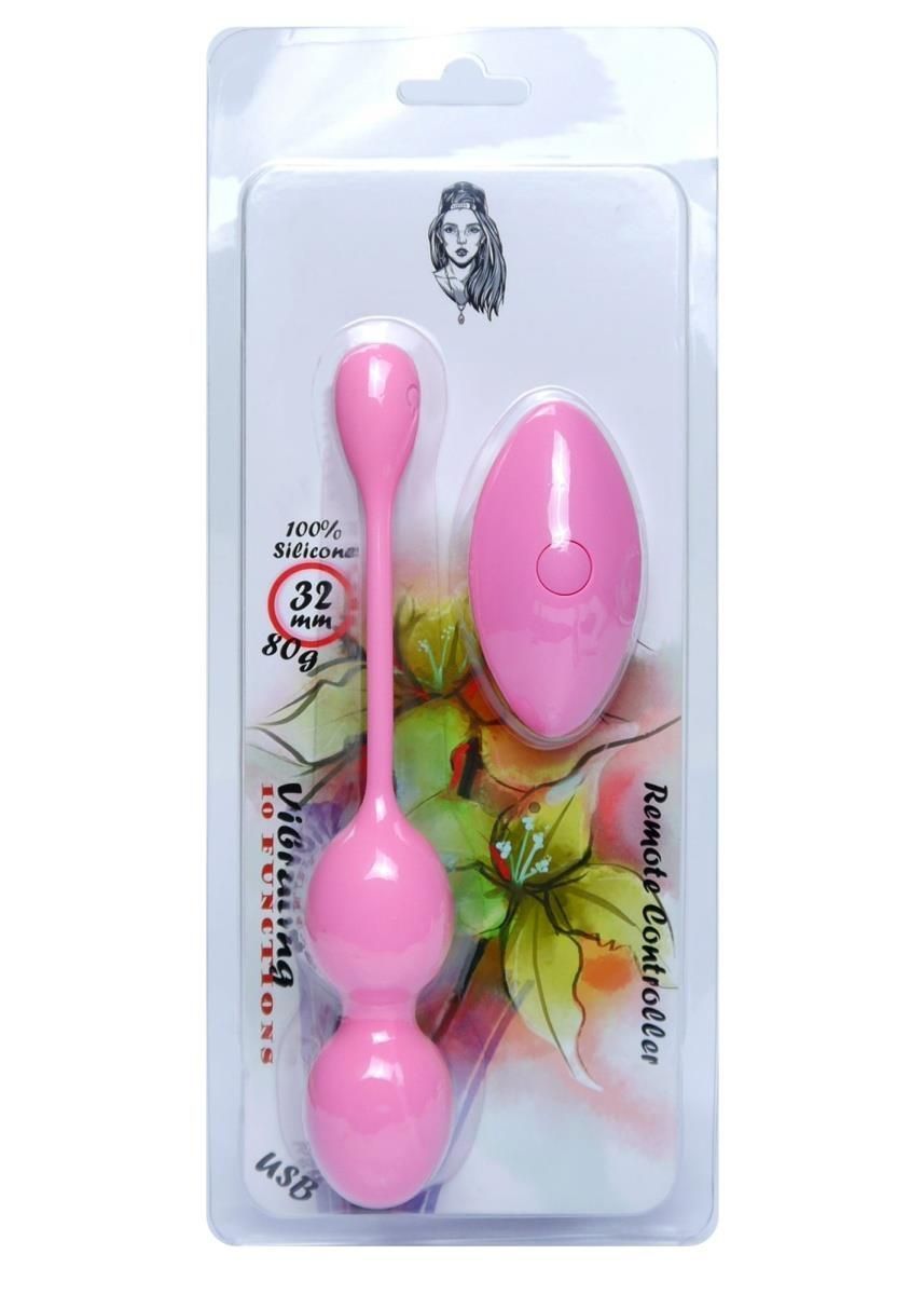 Вагинальные шарики Boss Series Vibrating Kegel Balls, 19 см (розовый)