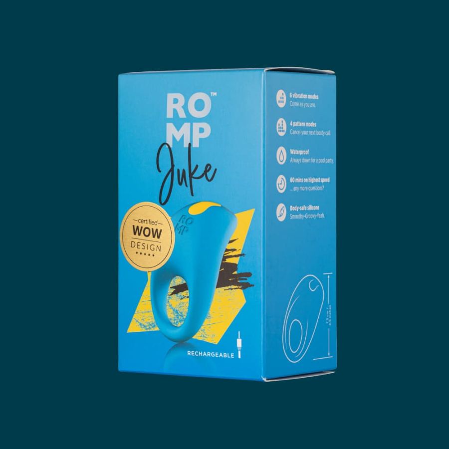 Эрекционное кольцо Romp Juke, 8 см (синий)