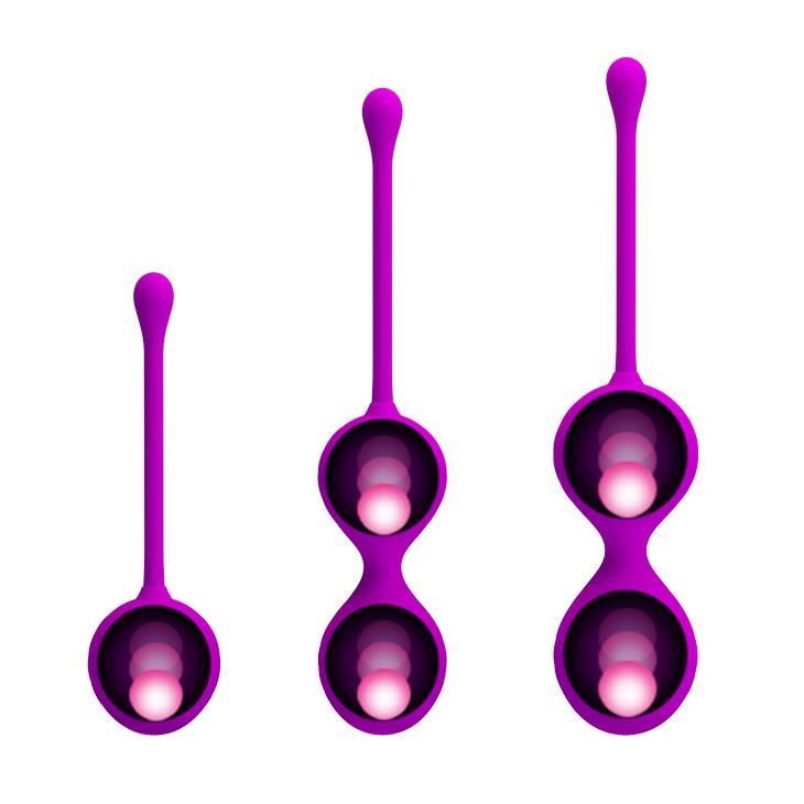 Набор вагинальных шариков Pretty Love Kegel Balls, 3 шт (фиолетовый)