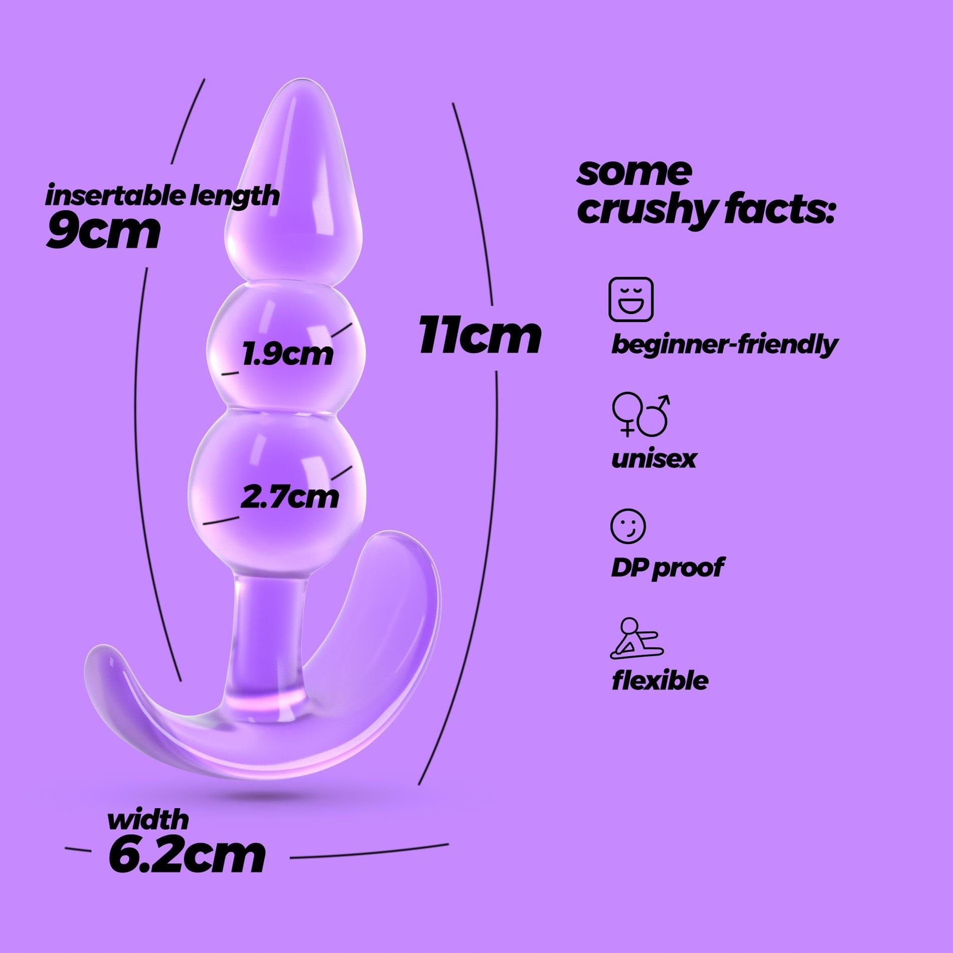 Korek analny Crushious The Plunger Anal, 11 cm (fioletowy)