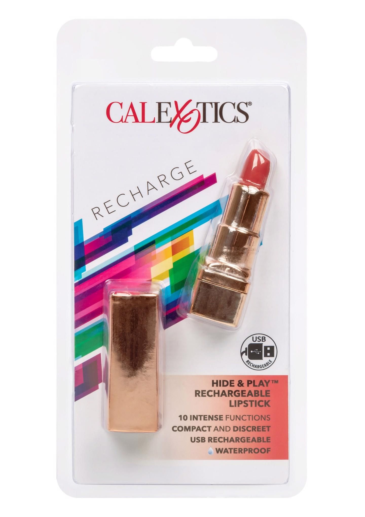 Вибратор для клитора CalExotics Hide & Play Lipstick Recharge, 7,5 см (красный)