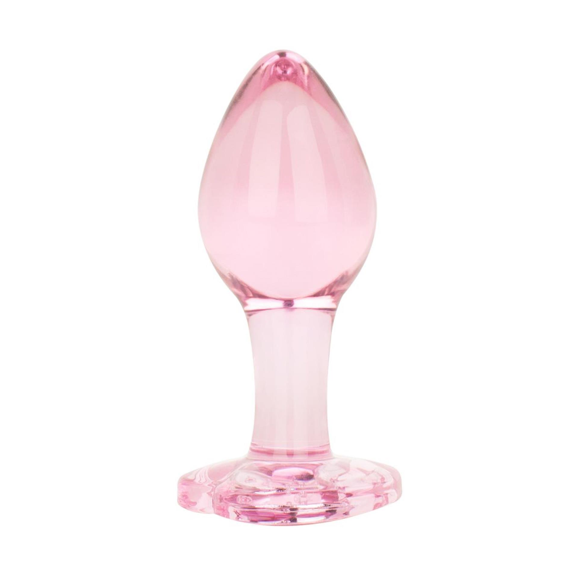 Korek analny EasyToys Anal Plug Glass M, 8,3 cm (różowy)
