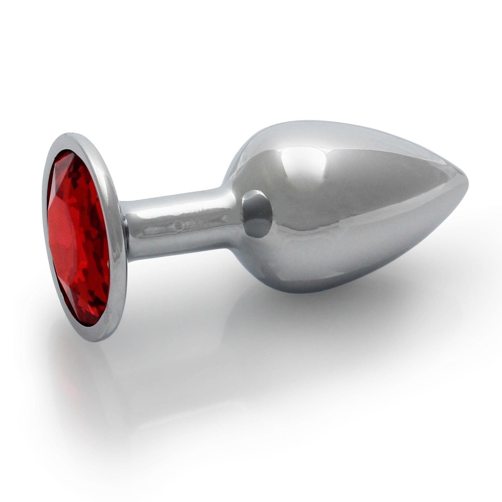 Korek analny Ouch! Round Gem M, 7.1 cm (czerwony)