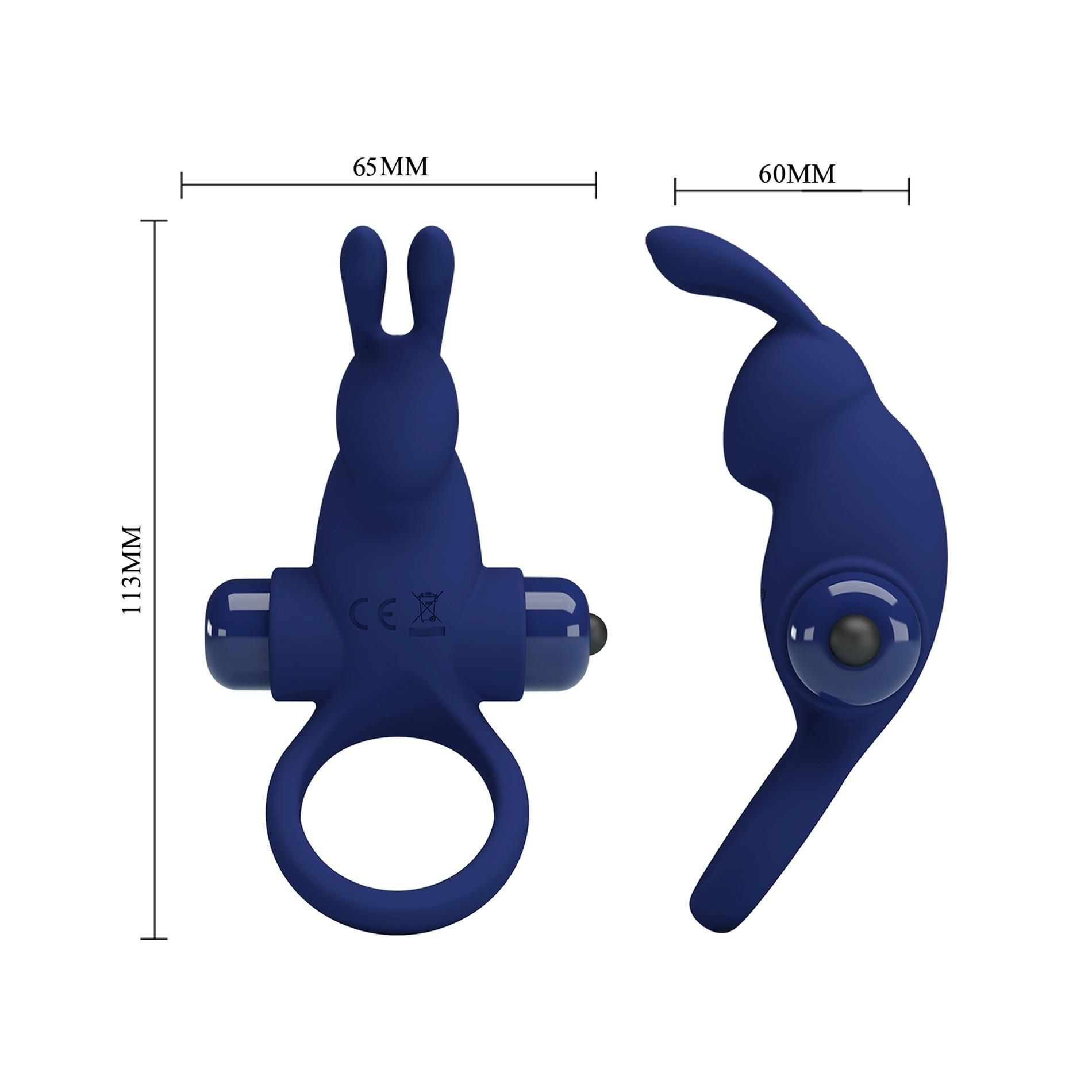 Эрекционное кольцо Pretty Love Vibrant Penis Ring, 11,3 см (синий)