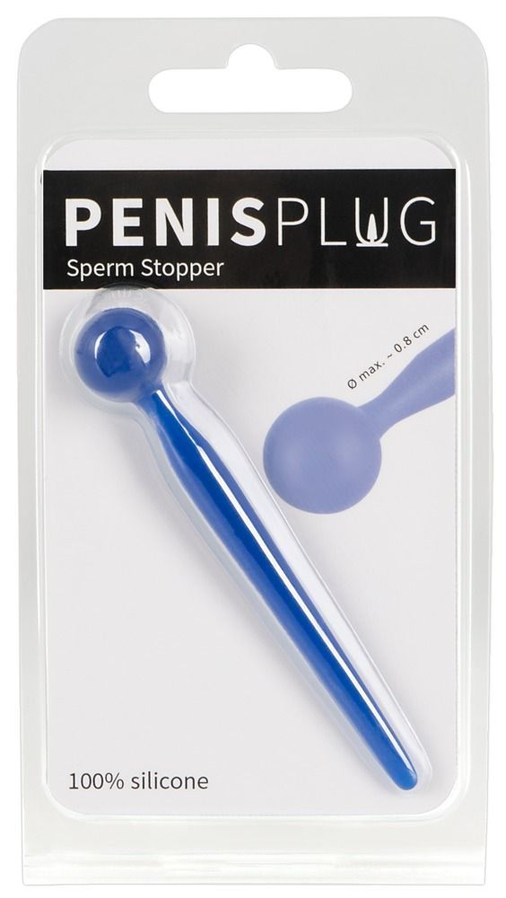Уретральный стимулятор Penis Plug Sperm Stopper, 9,6 см (синий)