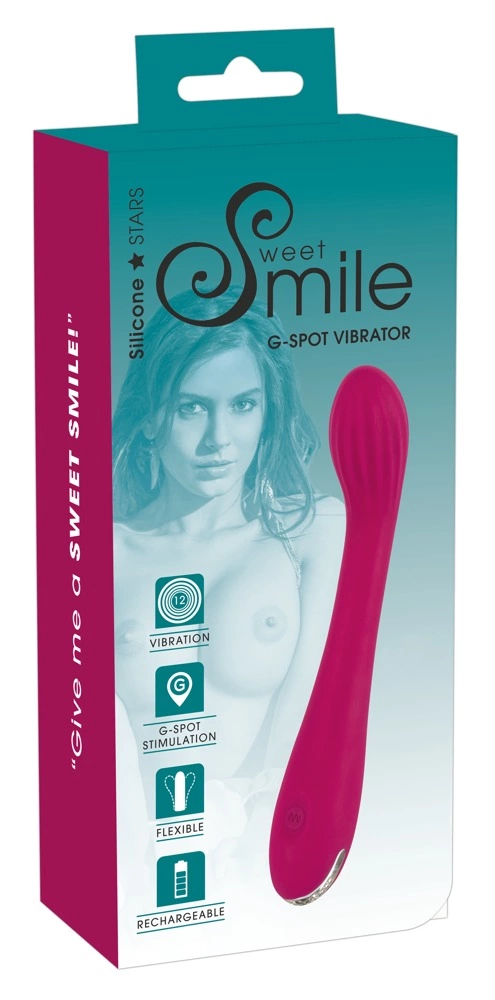 Вибратор Sweet Smile G-Spot, 20 см (малиновый)