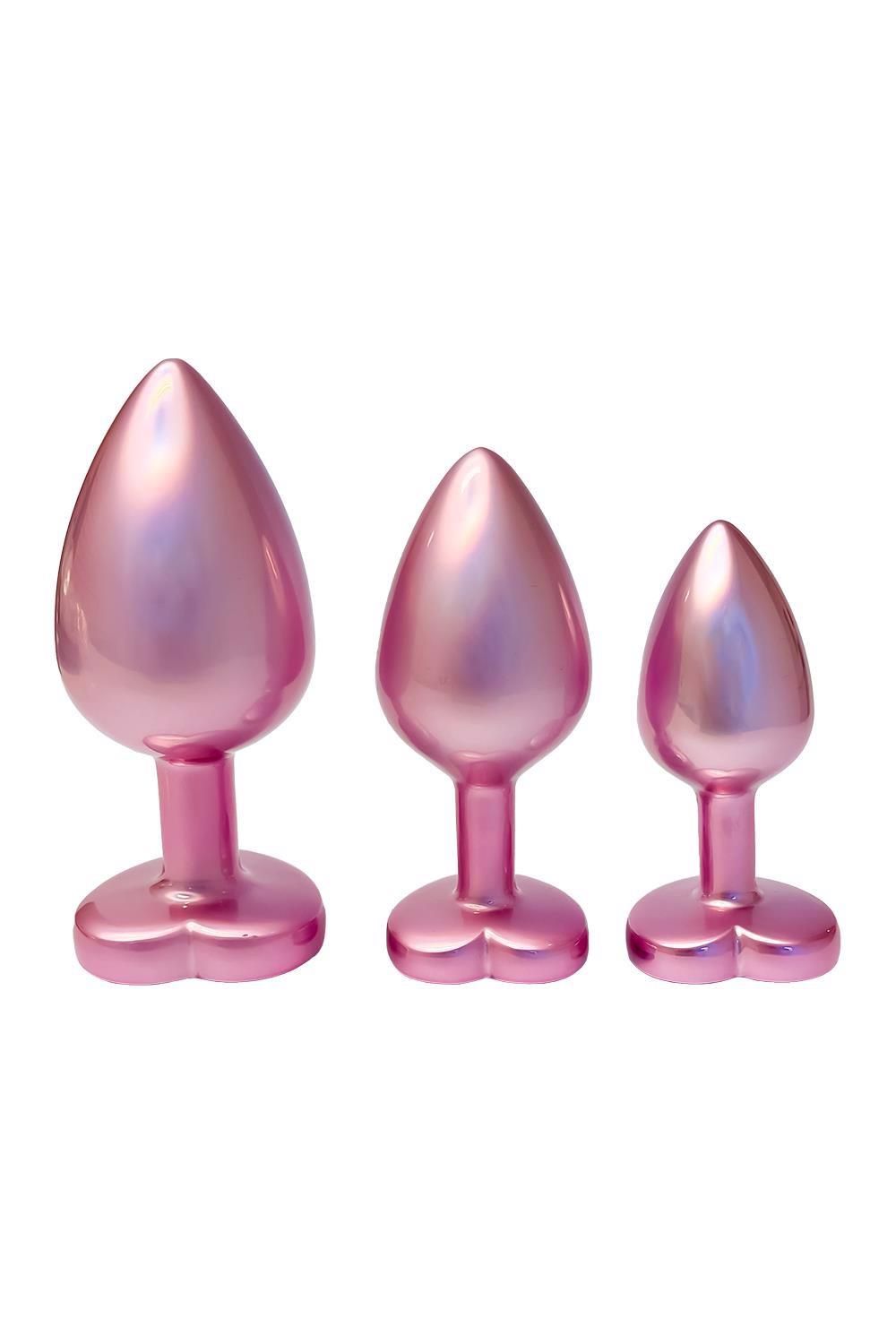 Zestaw korków analnych Dream Toys Gleaming Love Set, 3 szt (różowy)