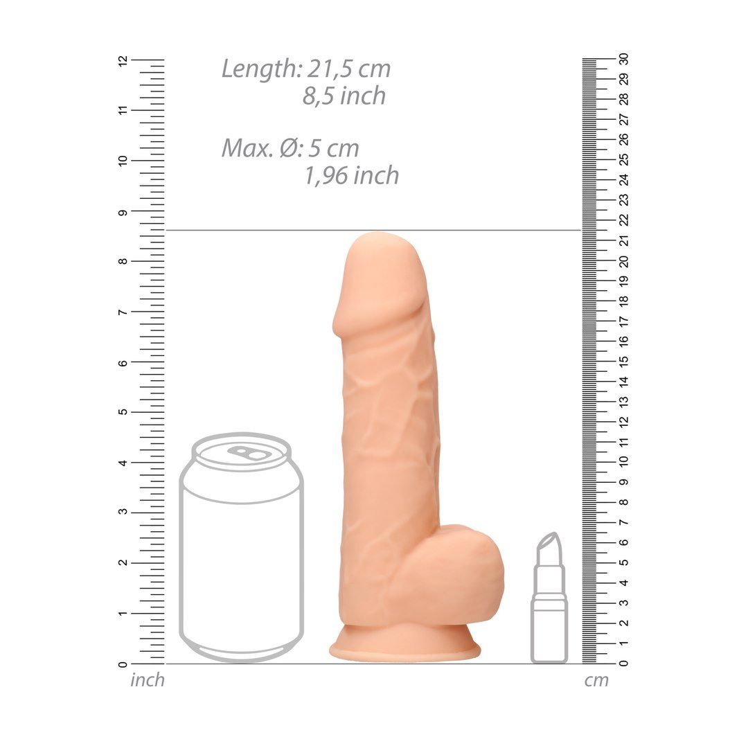 Dildo RealRock With Balls, 21.6 cm (w kolorze cielistym)