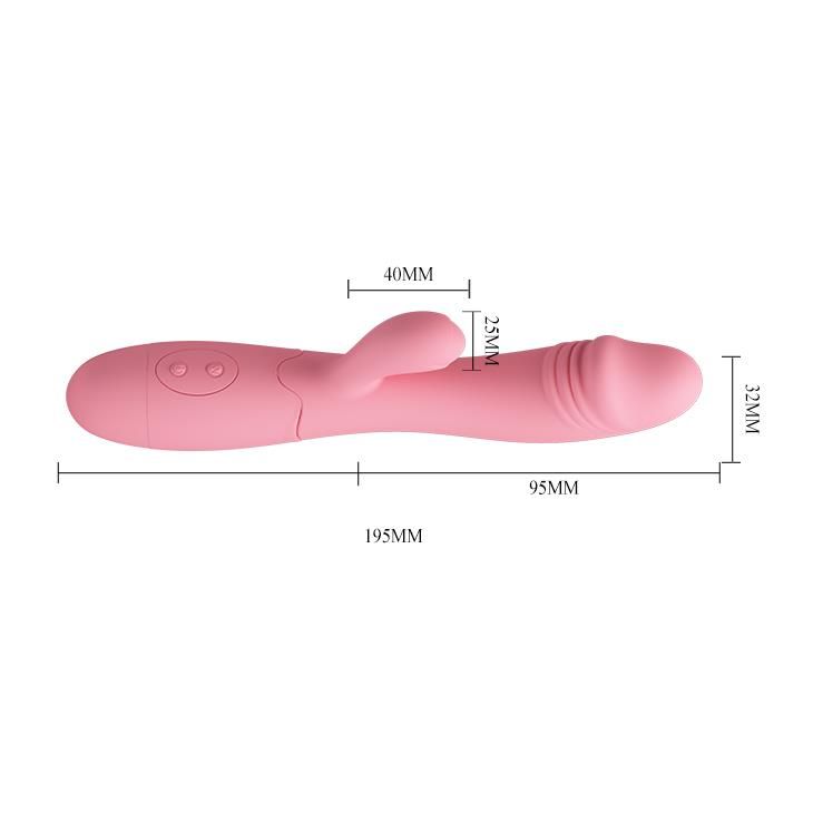 Вибратор-кролик Pretty Love Snappy Flesh, 19.5х3.2 см (розовый)