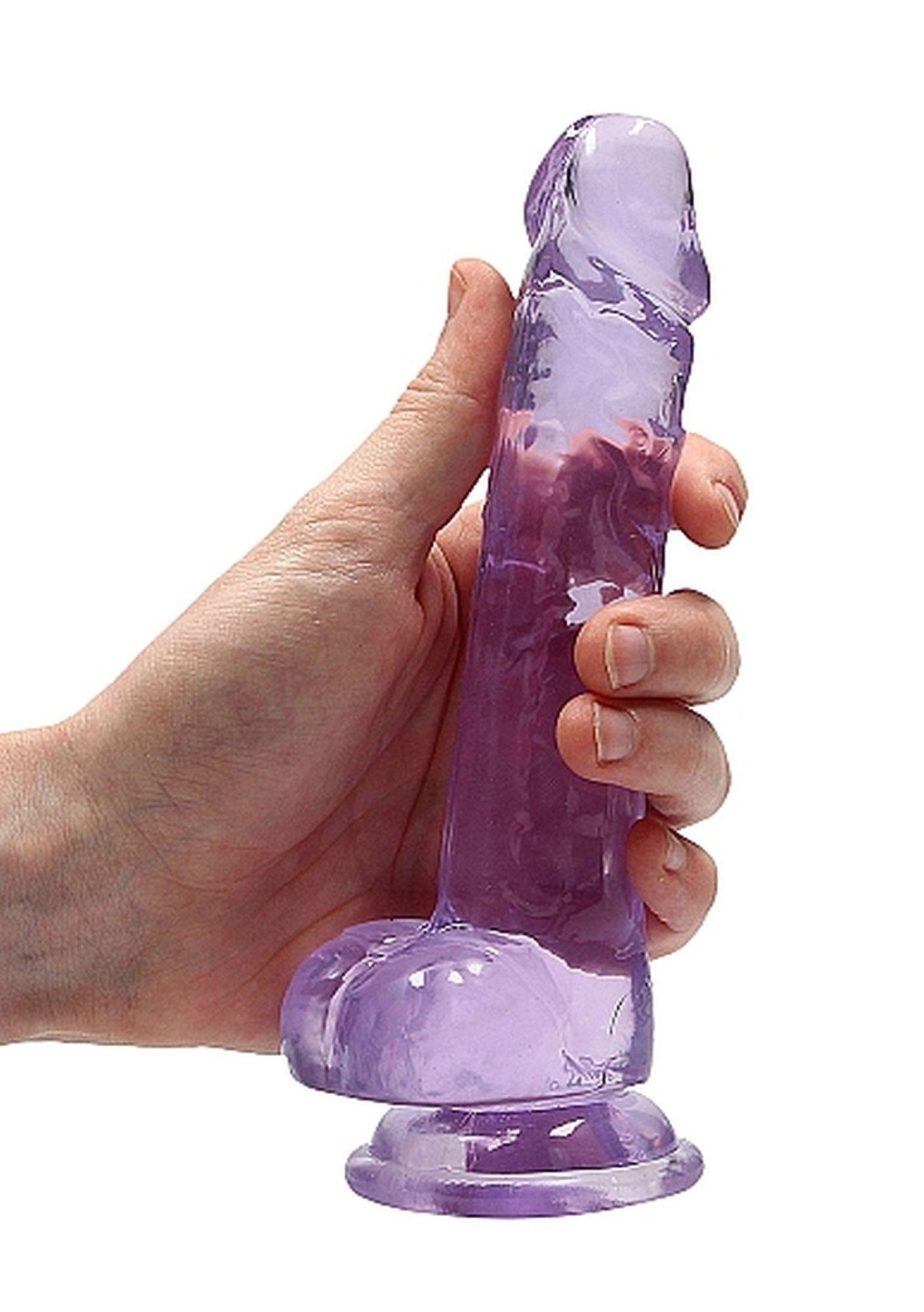 Фаллоимитатор RealRock Crystal Clear 7”, 19 см (фиолетовый)