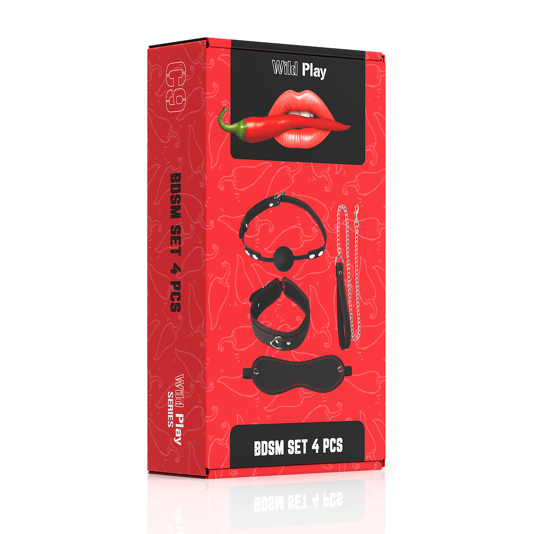 BDSM набор Erospace Wild Play C9, 4 шт (черный)