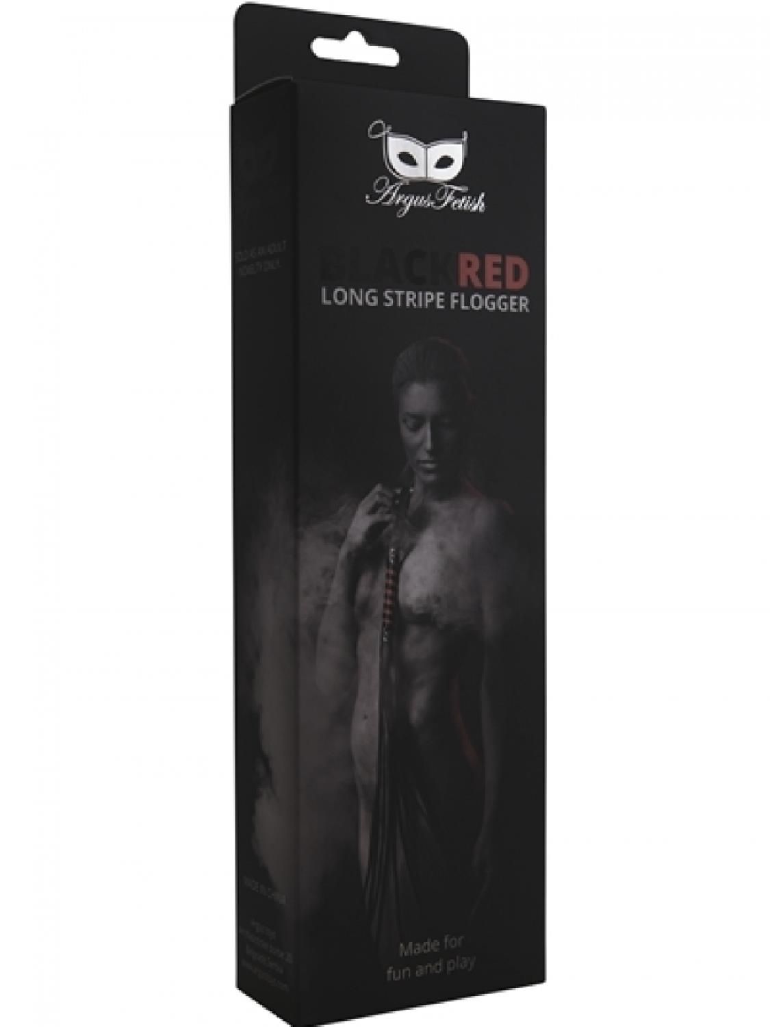 Флоггер Argus Fetish Black Red Long (черный-красный)