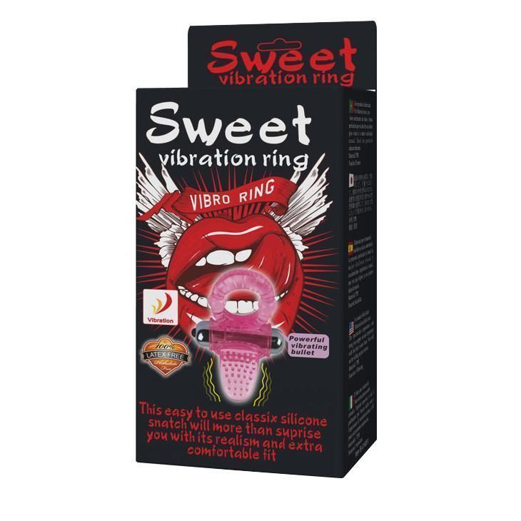 Эрекционное кольцо с вибрацией LyBaile Sweet, 10,3 см (розовый)