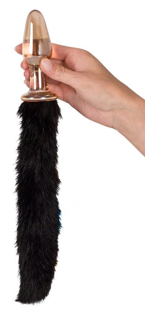 Korek analny Orion Glass Plug With Tail, 12 cm (przezroczysty)