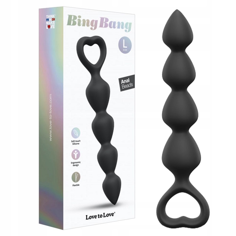 Анальные бусы Love To Love Bing Bang, 18 см (черный)