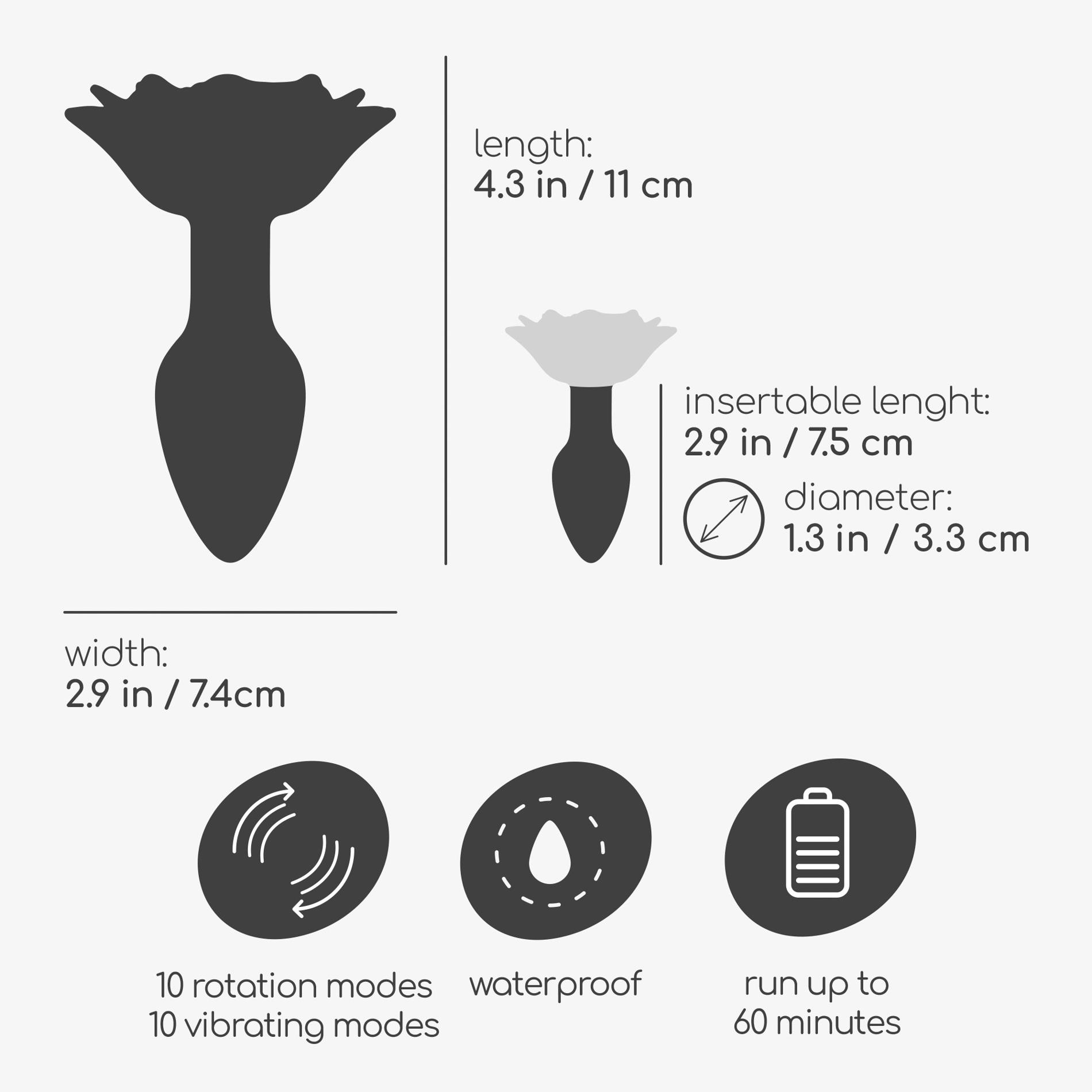 Korek analny Crushious Giulietta, 11 cm (czerwony)